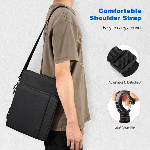13.3 Inch Tablet Sleeve Shoulder Bag for iPad Pro 12.9" M2, Galaxy Tab S9+/S8+/S7 FE/S7+, Surface Pro X/9/8/7/6/5/4/3