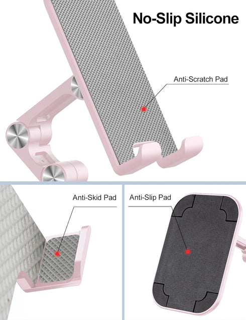 OCYCLONE Cell Phone Stand, Angle Height Adjustable Holder for Desk, Compatible with iPhone 15/14/13/11/12/iPad/Kindle