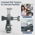 Phone Mount for Camera Hot Shoe, Aluminum Camera Hot Shoe Phone Holder with 2 Additional Cold Shoe Mounts, 360°