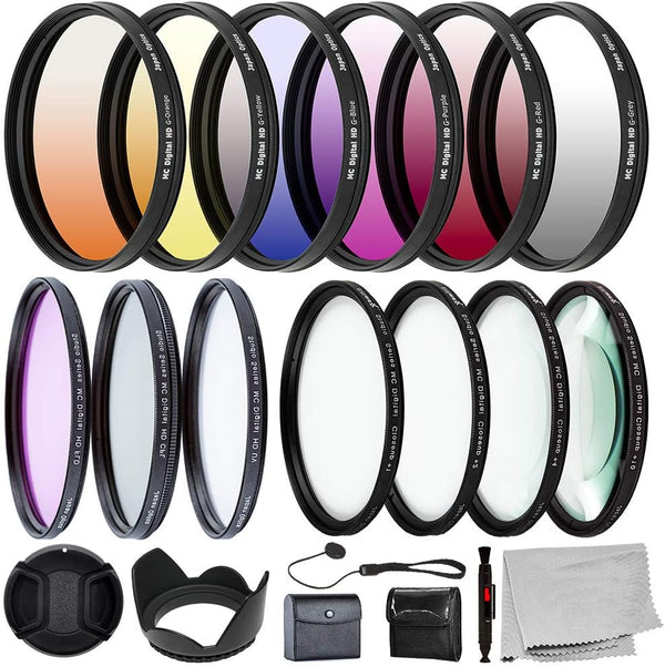 Ultimaxx 52MM Complete Lens Filter Accessory Kit for 52MM Filter Size: 6PC Gradual Color Filter Set + UV CPL FLD Filter