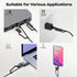 MP Mobile Pixels 2-in-1 USB Cable, 3A/5.0 Gbps USB Type C to USB Type A/C Cable with Right Angle Head (3ft, Black)