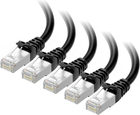Cable Matters 10Gbps 5-Pack Snagless Short Shielded Cat 6A Ethernet Cable -