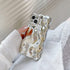 Cute iPhone 11 Case: Girly Silver Plating Curly Wave Frame, Shockproof Meteorite Shape & Kawaii Bubble Design.
