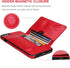 KIHUWEY iPhone 6 Plus/6S Plus Wallet Case with Credit Card Holder, Premium Leather Kickstand Protective Cover (Red)