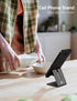 Aluminum Phone Stand for iPhone 16 15 14 13 12 11 X 8 7 6 Plus 5, Tablet, Samsung, Black