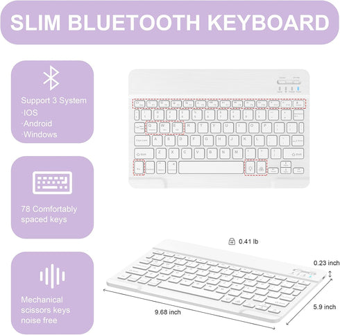 Soke iPad 10th Generation Case with Keyboard, 10.9-inch 2022, Magnetic Detachable Wireless Bluetooth & Backlit Keys