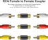 RCA Female to Female Coupler 3 Pack Audio Video RCA Adapter Connector for Amplifier, Speaker, TV - Gold Plated