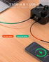 Extension Cord 10 FT - Flat Plug Power Strip Surge Protector with 8 Outlets and 4 USB Ports, Indoor Home Office