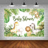 Safari Animals Baby Shower Backdrop 5x3ft Vinyl Multicolor Gold Jungle Baby Shower Background Party Banner