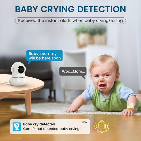 litokam 2K Indoor Security Camera with 360 Pan/Tilt, Motion Detection, Baby Monitor, Night Vision & 2-Way Audio