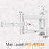 1/4" 360 (7.87"+7.87" 1/4" Foldable Projector Wall Mount | White Heavy-Duty | Screw | Rotatable | Universal for Mini