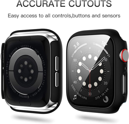 Haojavo 12 Pack Case with Tempered Glass Screen Protector for Apple Watch 44mm SE (2nd Gen) Series 6 5 4 SE, Full Hard