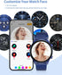 RIVERSONG Smartwatch for Men Women, 1.52" Fitness Watch, Heart Rate/Sleep/Blood Oxygen Monitor, AI Voice, Navy Blue