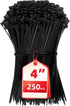 Cable Zip Ties, 250PCS Multi-Purpose Nylon Zip Ties, 4 Inch Self Locking