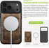 Carveit 17 Magnetic Wooden Case for iPhone Pro Case, Wood Artisan Engraved & Black Soft TPU Shockproof Cover