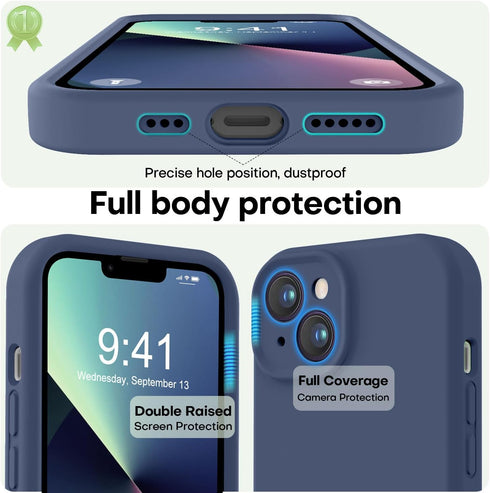 LOVE 3000 iPhone 13 Case, Shockproof Protective Phone Case with Camera Protection, Soft Anti-Scratch Microfiber Lining,