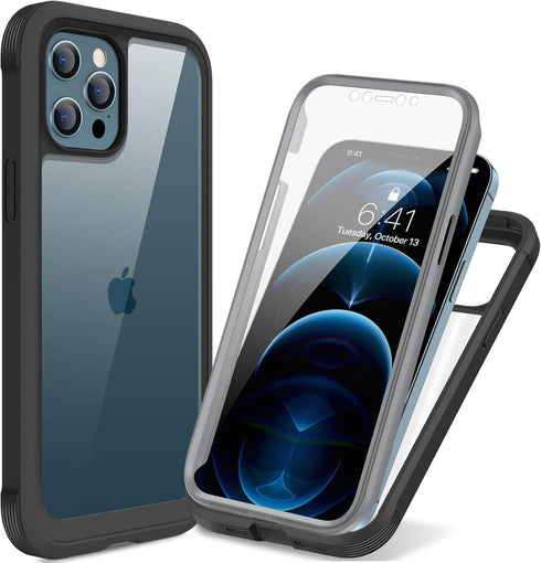 Miracase Designed Case for iPhone 12 Pro Max, Full Body Rugged Case with Built-in Anti-Scratch Screen Protector