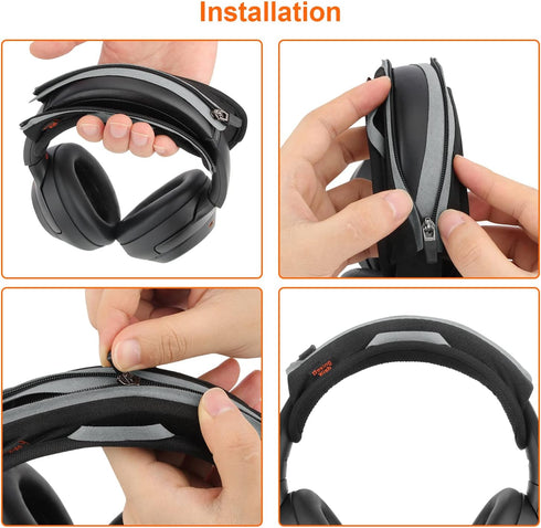 Design Wish Universal Replacement Headphone Headband Cover, Compatible with Sony, Bose, Beats, JBL (Black)