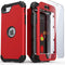 IDweel iPhone SE 2020 Case with Screen Protector, Sturdy 3 in 1 Shock Absorption Slim Fit Heavy Duty Cover (Red)