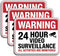 (3Pcs) 24 Hour Video Surveillance Warning Stickers Waterproof Security Camera Decal Vinyl