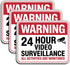 (3Pcs) 24 Hour Video Surveillance Warning Stickers Waterproof Security Camera Decal Vinyl