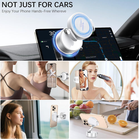 DUEDUE 360Adjustable Upgrade Vacuum Magnetic Suction Cup Phone Holder, Ultimate Phone Holder for Dashboard Hands Free