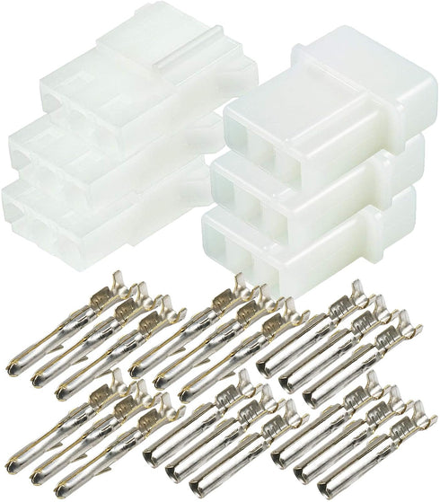 Strobe 3 Pin Connector AMP Power Supply Bulb, Female Male Sockets Pin for Whelen, Pack of 3 Set
