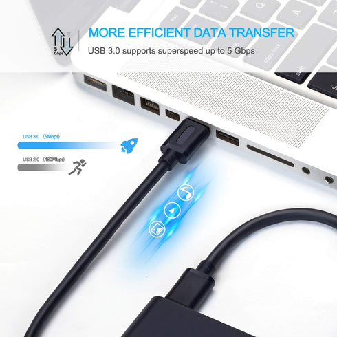 USB 3.0 A to A Male Cable 1.5Ft, USB to USB Male to Male Cable with Gold-Plated Connector for Hard Drive Enclosures,