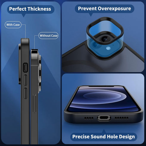 CACOE Magnetic Case for iPhone 12 & 12 Pro 2020, Compatible with MagSafe, Anti-Fingerprint TPU Thin Protective Cover