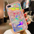 LCHULLE Girly Case for iPhone SE 2022/3rd/SE 2020/2nd, Iridescent Butterfly Design, Soft TPU Bumper
