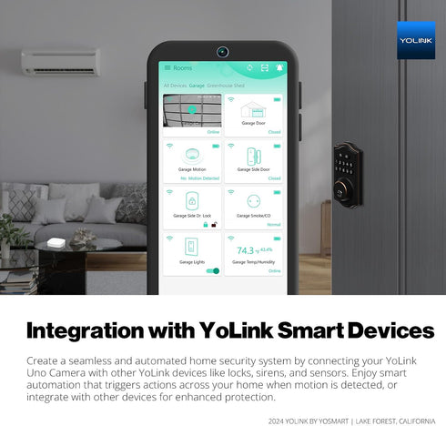 YoLink 2.4G 1080p 2-Way 64G 360 Uno WiF Wireless Home Security Camera Indoor, for Baby and Pet Monitor, Dog Camera