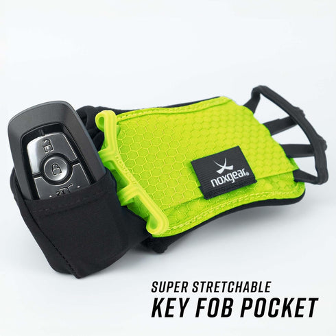 Noxgear Hand Held Phone Holder - Handheld Grip with Key Fob & Card Slot for Running, Jogging & Working Out - Compatible