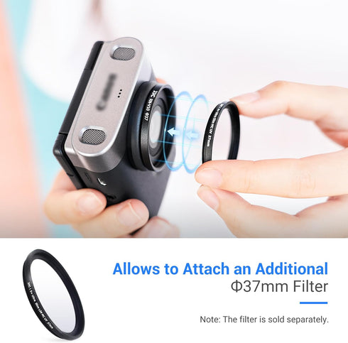Adherent Thread Filter Adapter Lens Adapter Ring for Canon V10 Camera, V10 Lens Adapter Installing 37MM UV CPL ND Filter, Includes 37mm Snap-On Lens Cap & Cap Keeper String Not Include Any Filters