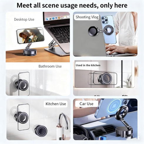 XUDEJUN 360 96LBS Upgraded Vacuum Magnetic Car Phone Holder Reinforced Ultra Suction Cup Phone Mount for MagSafe Cell