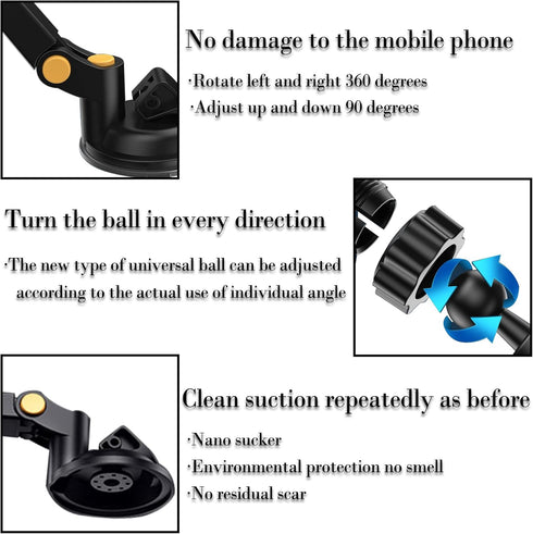 Magnetic Car Phone Holder Mount for Dashboard Windshield Air Vent, Compatible with iPhone 14 13 12 Pro Max Plus Mini,