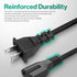LORDTRONICS 2 10ft C7P AC Prong Power Cord Electrical Replacement Power Cable Polarized Plug