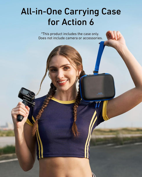 6 TELESIN DisAdv Carrying Case for DJI Osmo Action and Official Accessories, Xtra Edge Muse Case, Waterproof Hard
