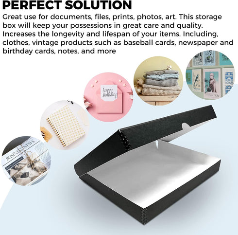 Golden State Art Archival Folio Storage Box 11x14, Clamshell Design with Metal Edge for Preserving Photos, Documents,
