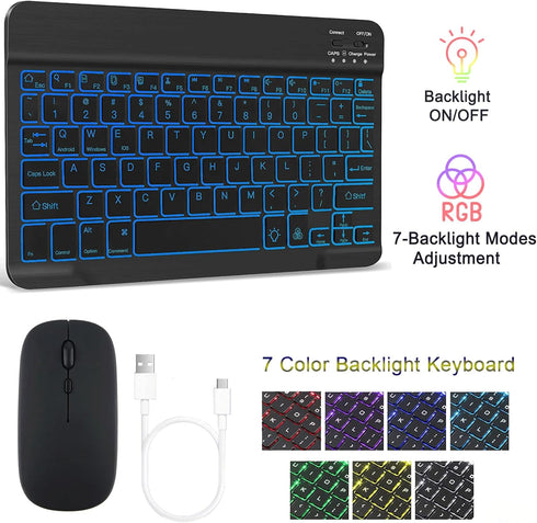 Keyboard Case with Mouse for Samsung Galaxy Tab S6 Lite 10.4 Inch 2024/2022/2020, Detachable Bluetooth Backlight
