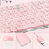 LANGTU Computer Keyboard, Backlit LED Pink Keyboard for Office, All-Metal Panel USB Wired Membrane Keyboard, 25 Keys