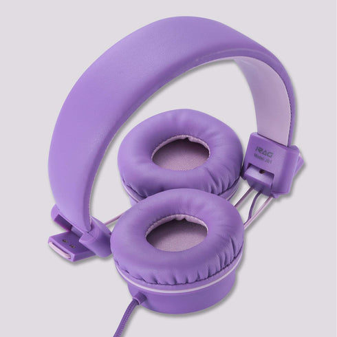 iRAG J01 Kids Headphones, Foldable Stereo, Tangle-Free, 5ft Long Cord, 3.5mm Jack, Wired On-Ear Headset