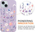 lioscre 2 Pack 15 6.1'', Cute Floral Phone Case for iPhone Flower Pattern Print Aesthetic Design Soft Pink Silicone
