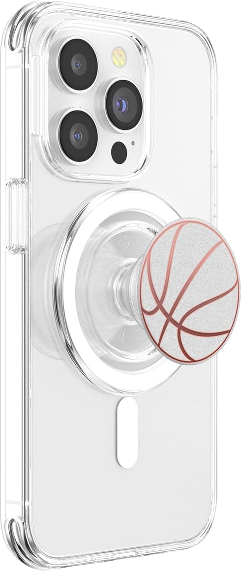 PopSockets MagSafe PopGrip for iPhone: Dark Pink Basketball On a White