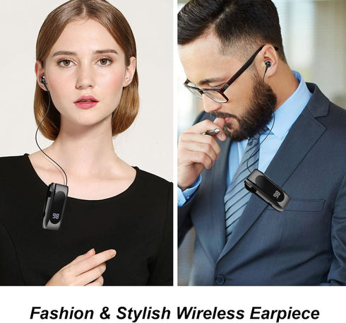 Retractable Wireless Headset, Stereo Earphone V5.0 Noise Cancelling Mic, Comfortable Hands-Free Headset for Sports and