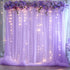 Suppromo 208ft Decorations(4 58ft) Lavender Tulle Backdrop Curtain with Lights String for Wedding Baby Shower Lavender