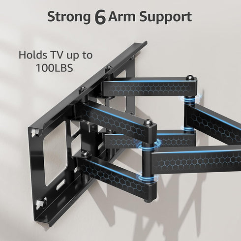 MOUNTUP Full Motion TV Wall Mount for 42-82 inch TVs, Articulating Swivel and Tilt Bracket, Max VESA 600x400mm
