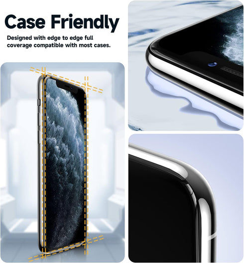 MAGIC JOHN Tempered Glass Screen Protector for iPhone 11 Pro/X/XS (5.8") - 2 Pack, Bubble-Free, HD Clear, Easy Install