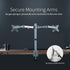 VIVO Dual Monitor Desk Mount, Heavy Duty Adjustable Steel Stand for 2 Screens up to 30 inches, Gray Color