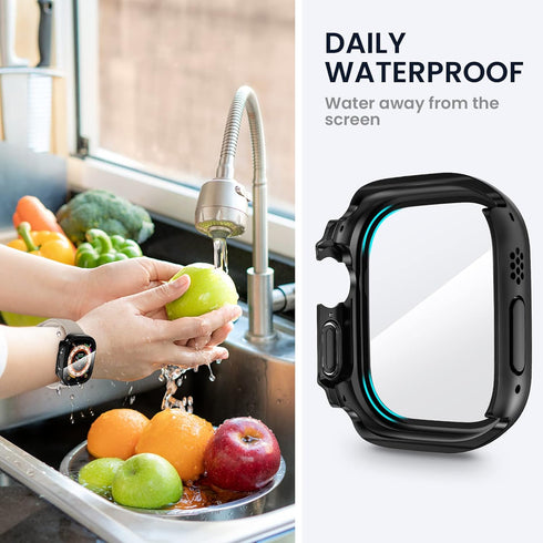 Tensea Waterproof Case for Apple Watch Ultra2/Ultra, 49mm Screen Protector Accessories, Sweatproof Bumper