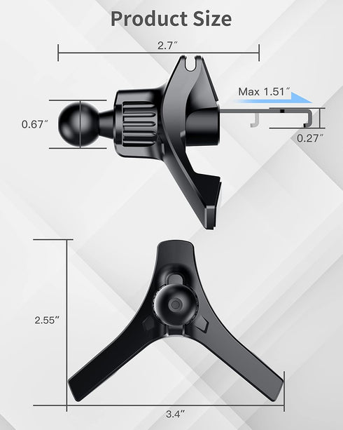 ZOOAUX Universal Air Vent Clip for Wireless Car Charger & Mount, Ultra Strong Anti-Shake Grip for Most Car Phone Holders